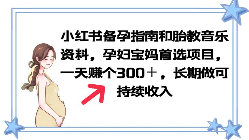 小红书备孕指南和胎教音乐资料 孕妇宝妈首选项目 一天赚个300＋长期可做-流星社区