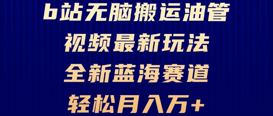 B站无脑搬运油管视频最新玩法，轻松月入过万，小白轻松上手，全新蓝海赛道-流星社区